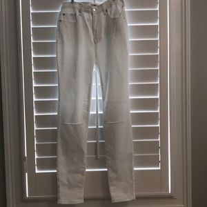 White Forever 21 Jeans with rips at knees